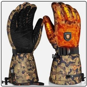 Rechargeable Heated Ski Gloves Touchscreen Waterproof Electric Gloves